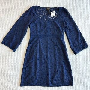 NWT Laundry by Shelli Segal navy stretch lace dress